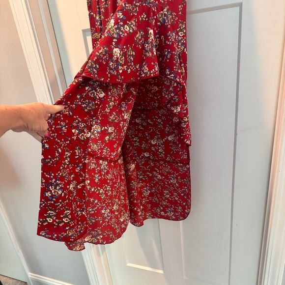 Floral print maxi skirt, Red floral print, M, EUC - Picture 5 of 10